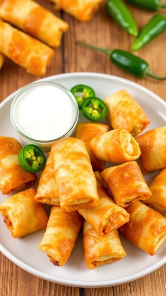 Mini Jalapeño Popper Egg Rolls Recipe