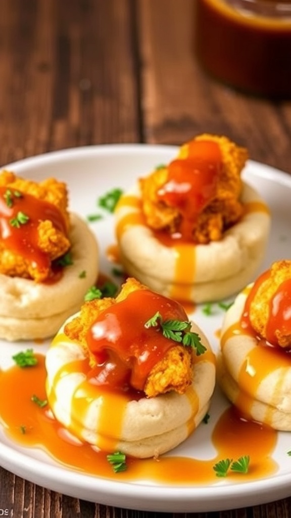 Spicy Hot Honey Chicken Biscuit Bites