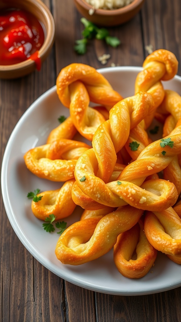 Golden Parmesan Garlic Twists Recipe