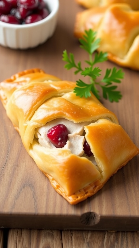 Turkey Cranberry Puff Pastry Pockets