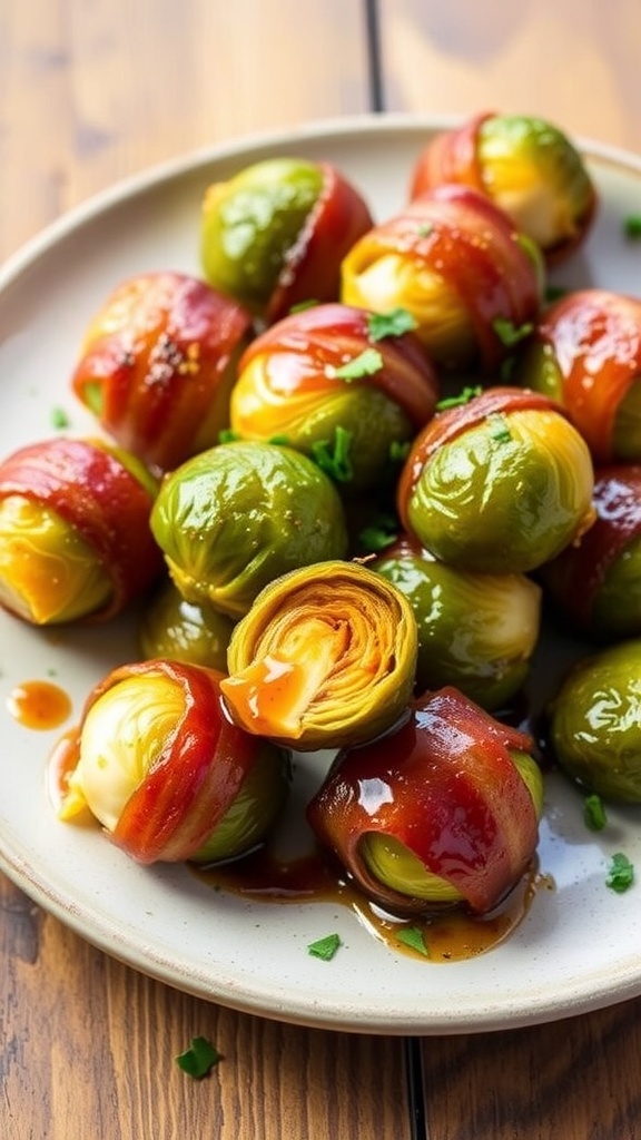 Maple-Glazed Bacon-Wrapped Brussels Sprouts Recipe