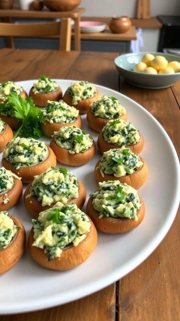 Spinach & Artichoke Stuffed Mushrooms Recipe