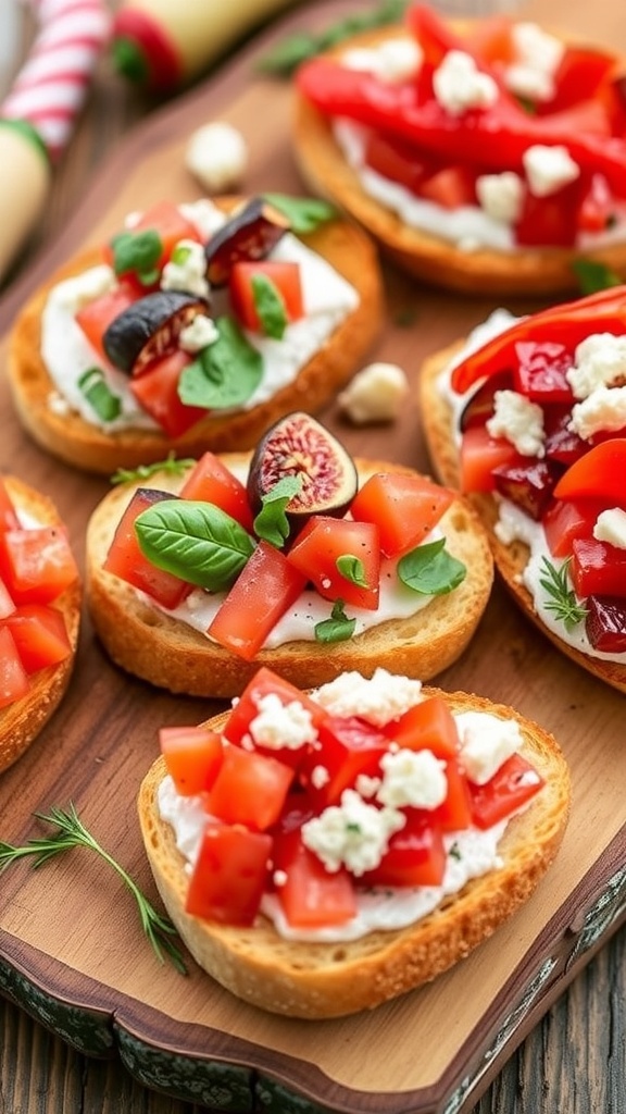 Christmas Bruschetta Trio Recipe