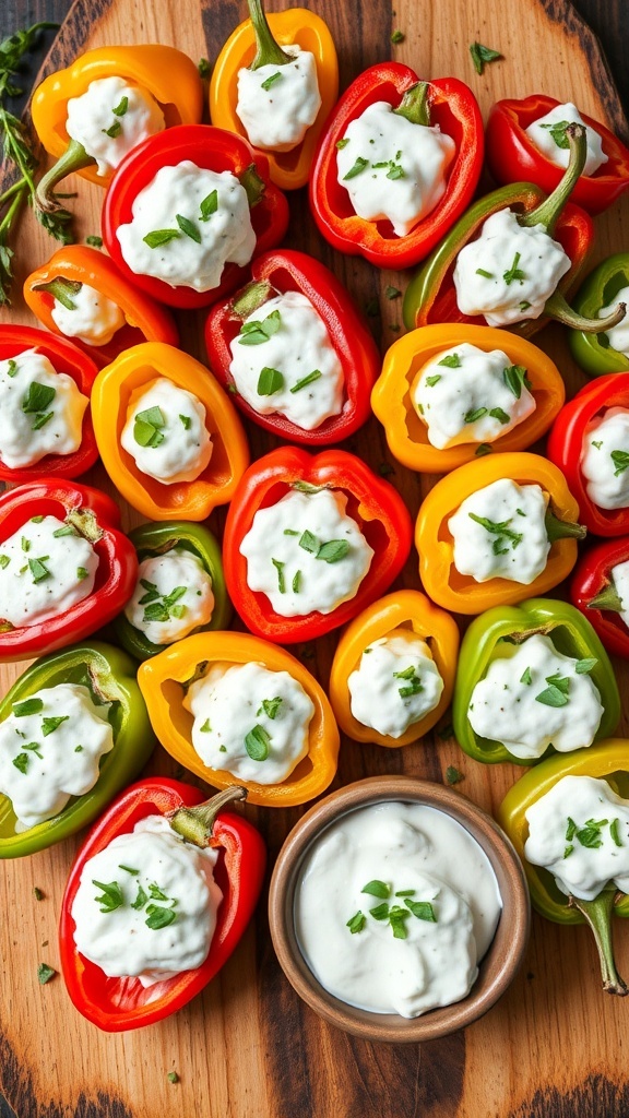 Stuffed Mini Peppers with Herbed Cream Cheese