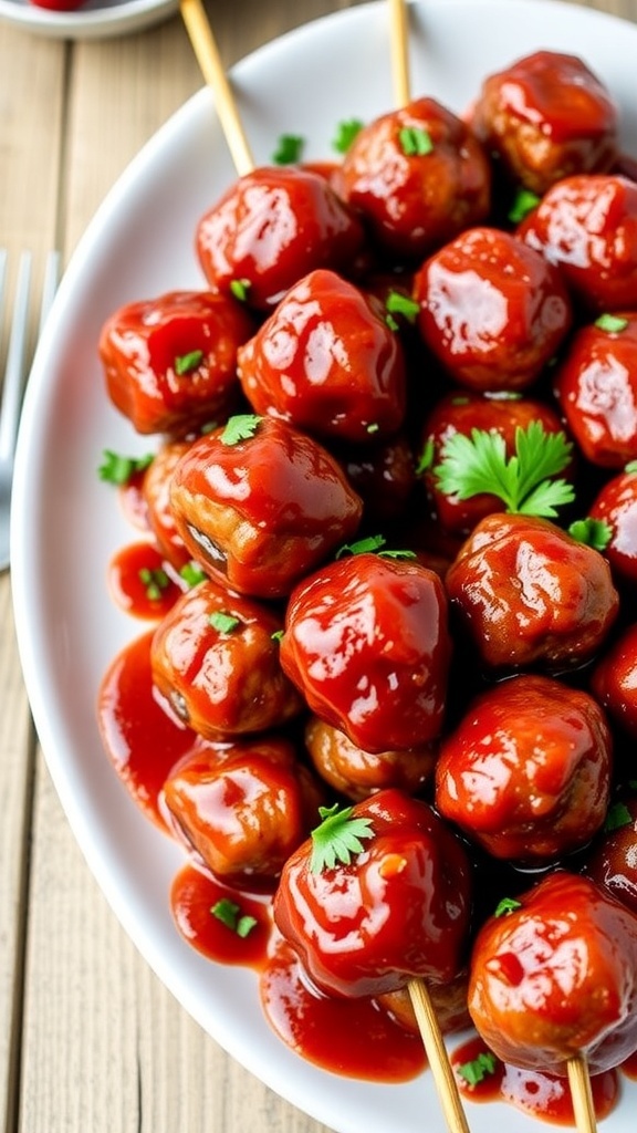 Cranberry BBQ Meatball Skewers Recipe