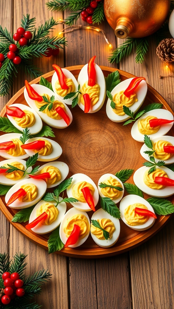 Christmas Wreath Deviled Eggs Recipe