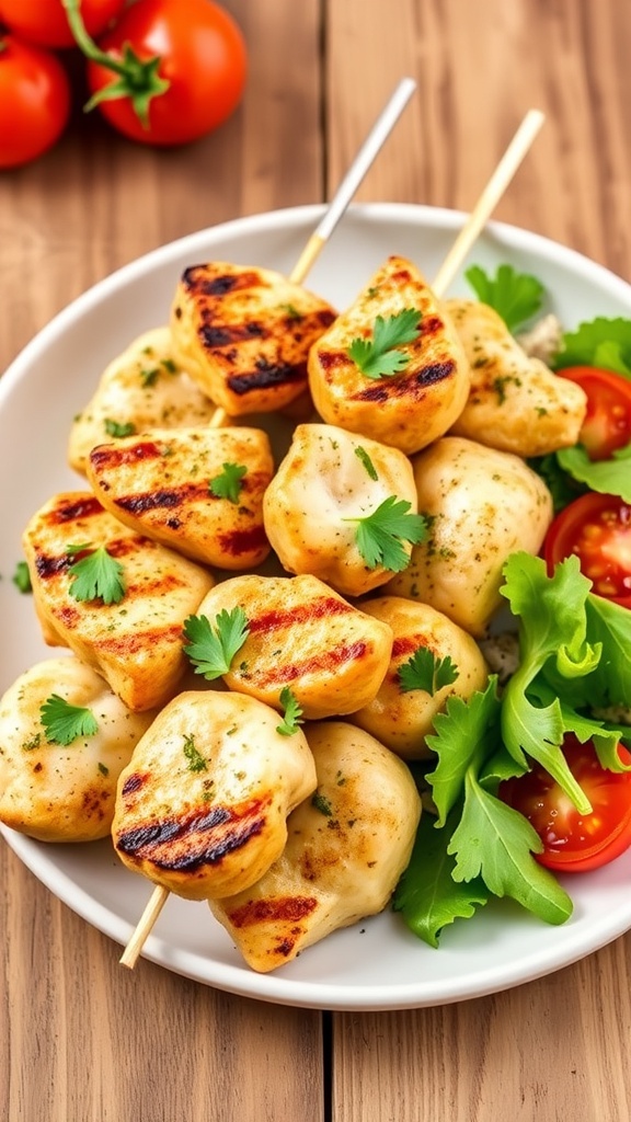 Garlic Herb Parmesan Chicken Skewers Recipe