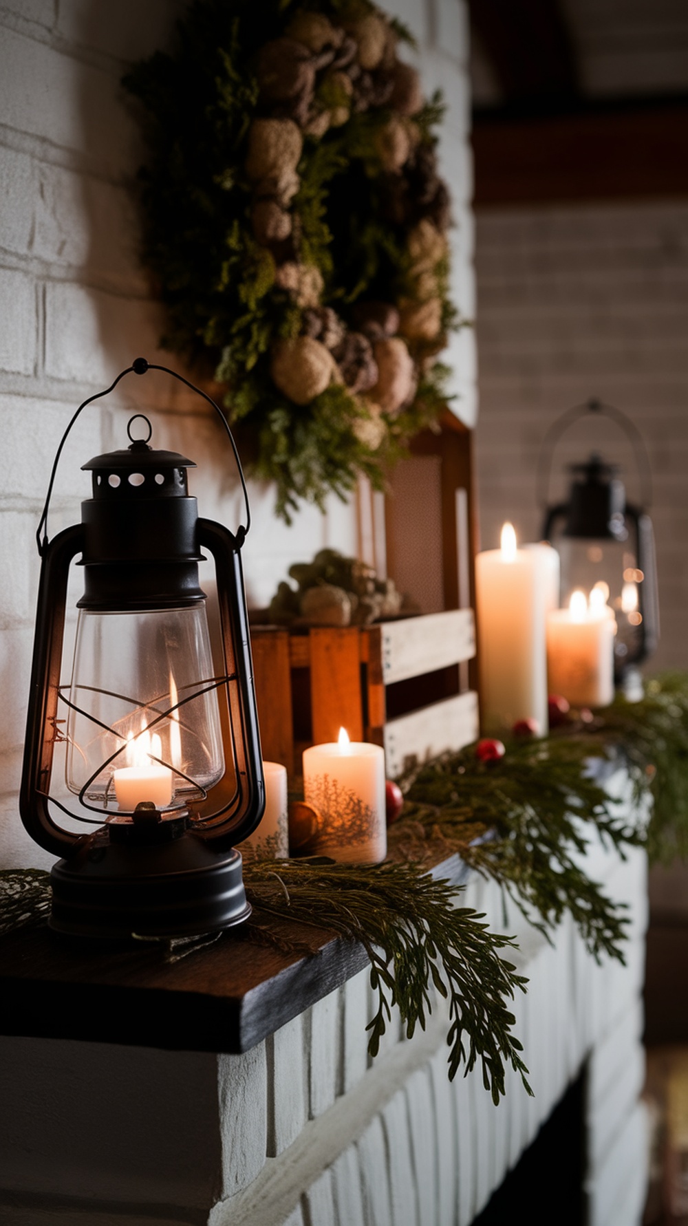 Farmhouse Christmas Mantle Decor Ideas