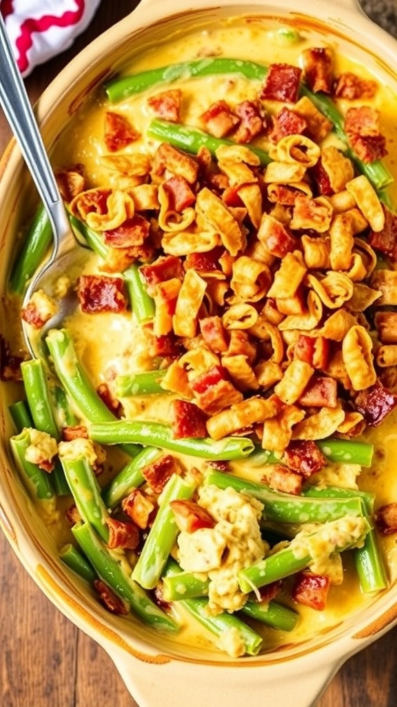 Bacon and Cheddar Green Bean Casserole Recipe