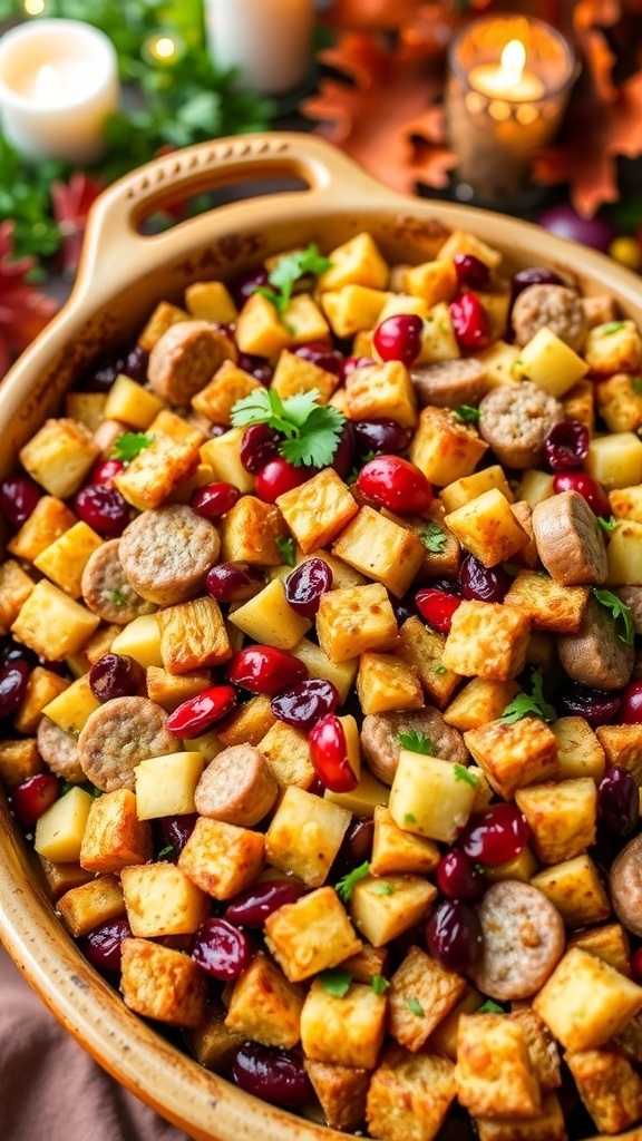 Cranberry Apple Sausage Stuffing Recipe
