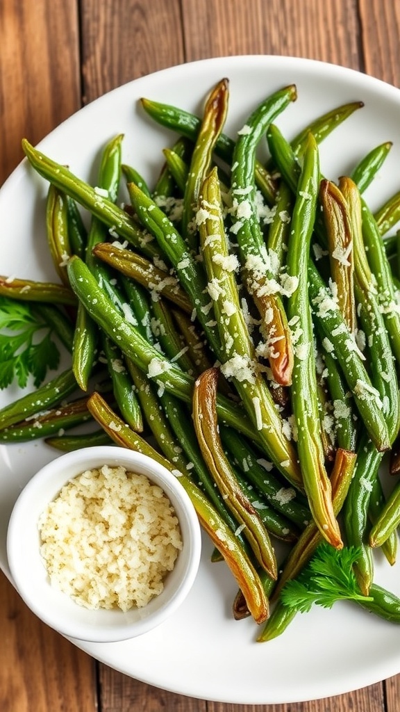 Crispy Oven Baked Parmesan Green Beans