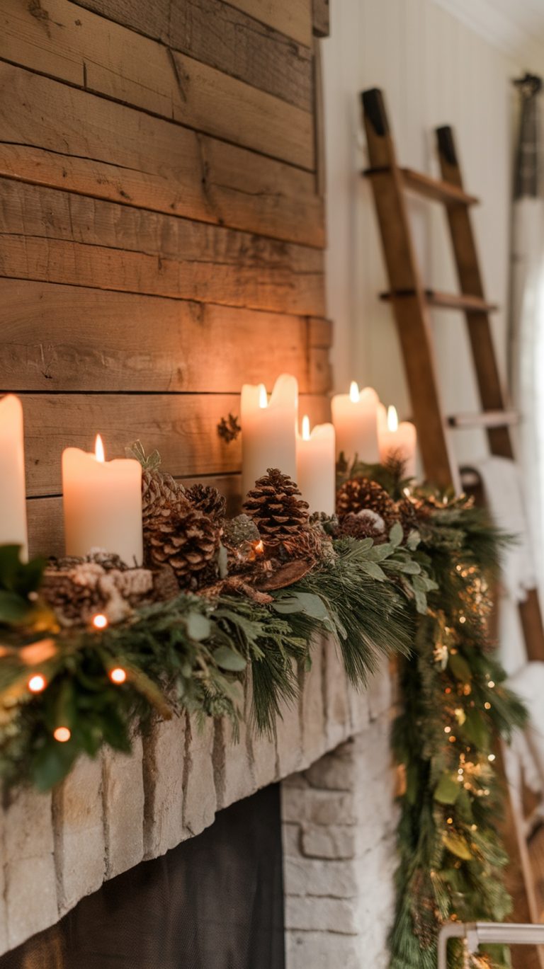 Rustic Christmas Mantle Decor Ideas