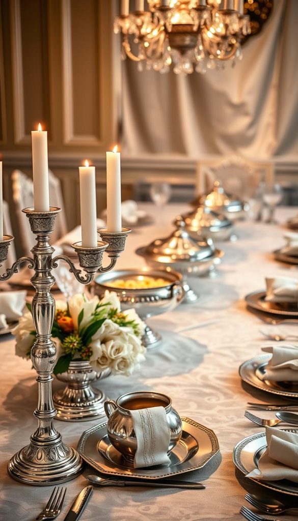 silver thanksgiving table decorations