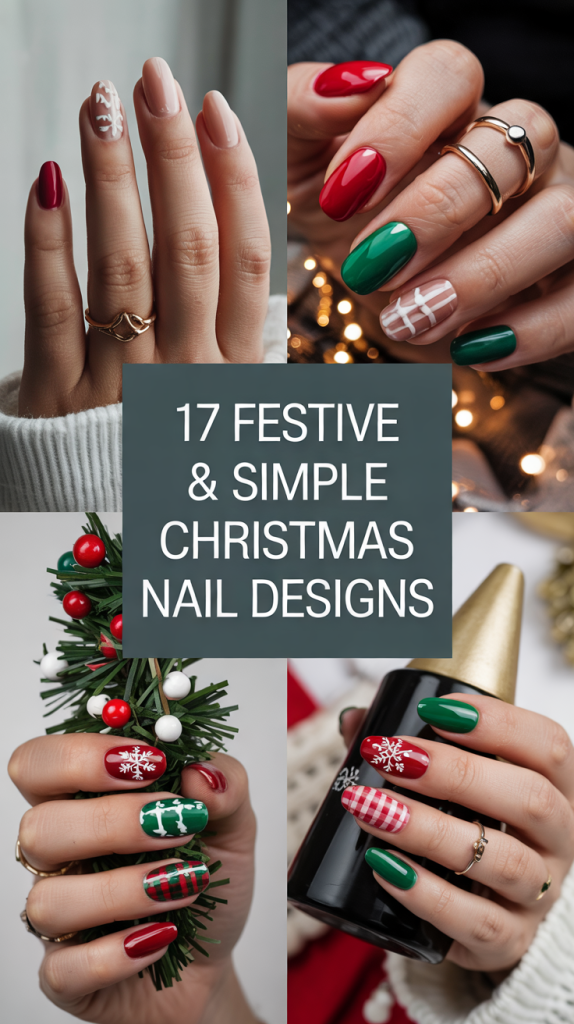simple christmas nails design
