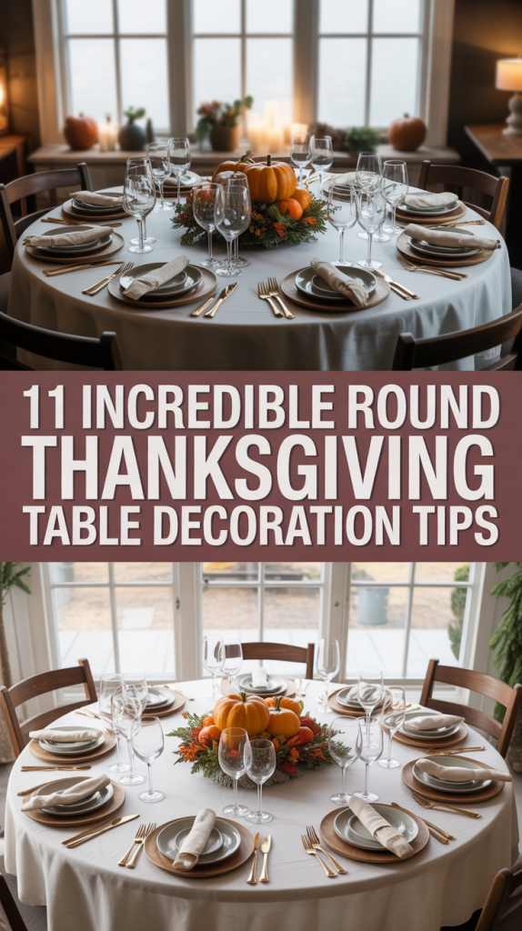 simple thanksgiving round table decor