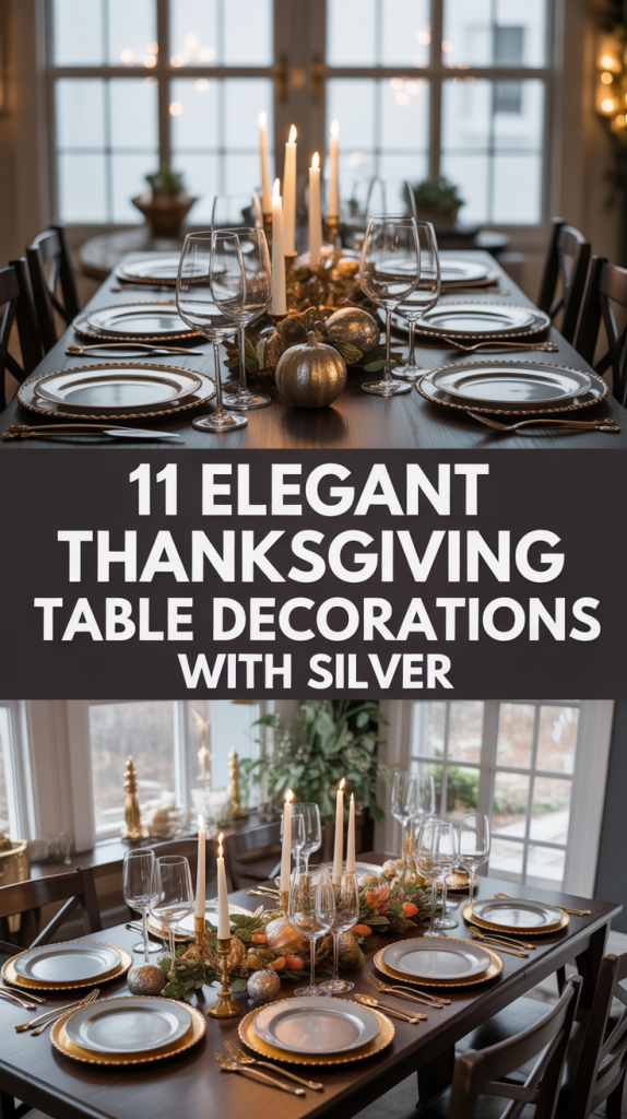 thanksgiving table decorations silver