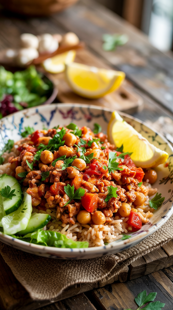 Healthy Ground Turkey Recipes for Dinner turkey and kale stuffed sweet potatoes simmered with chickpeas, tomatoes