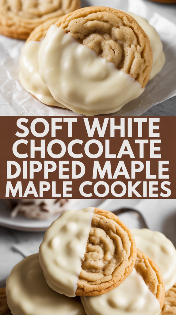 white chocolate dipped maple cookies
