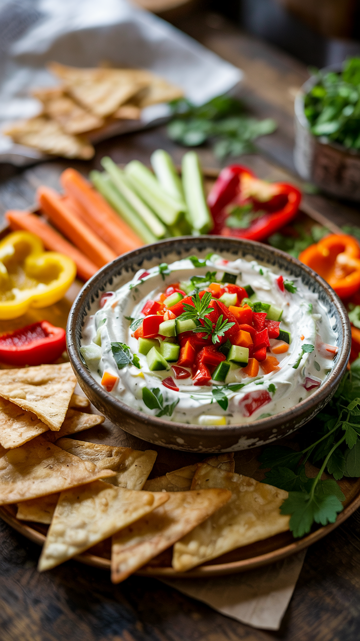 Easy Macros Recipes, Low-Fat High-Protein Veggie Dip Recipe