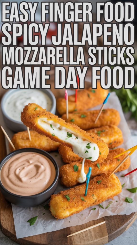 Football Sunday Snacks Spicy Jalapeno Mozzarella Sticks Recipe