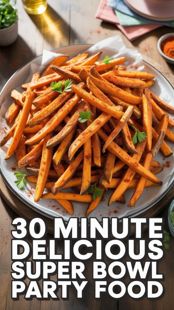 Super Bowl Party Food Super bowl snacks party appetizers Crispy Sweet Potato Fries Large Party Platter