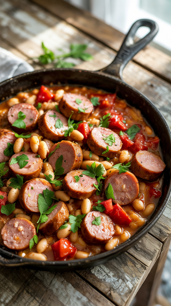Turkey Sausage and White Bean Skillet Recipe