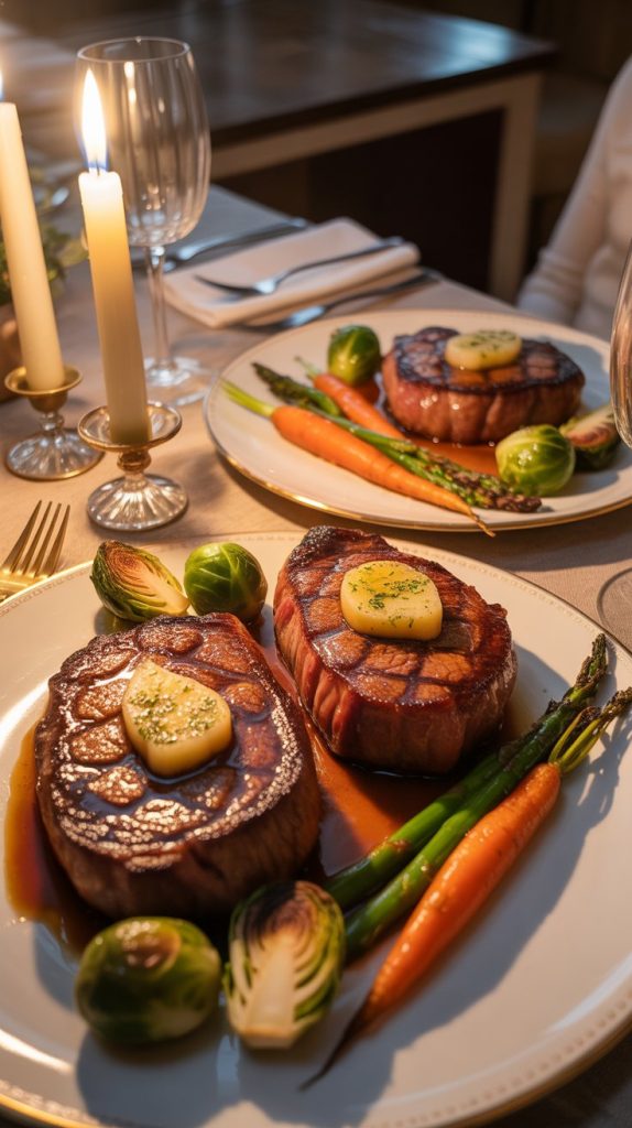 Valentines day dinner ideas Garlic Butter Steak Dinner for Two