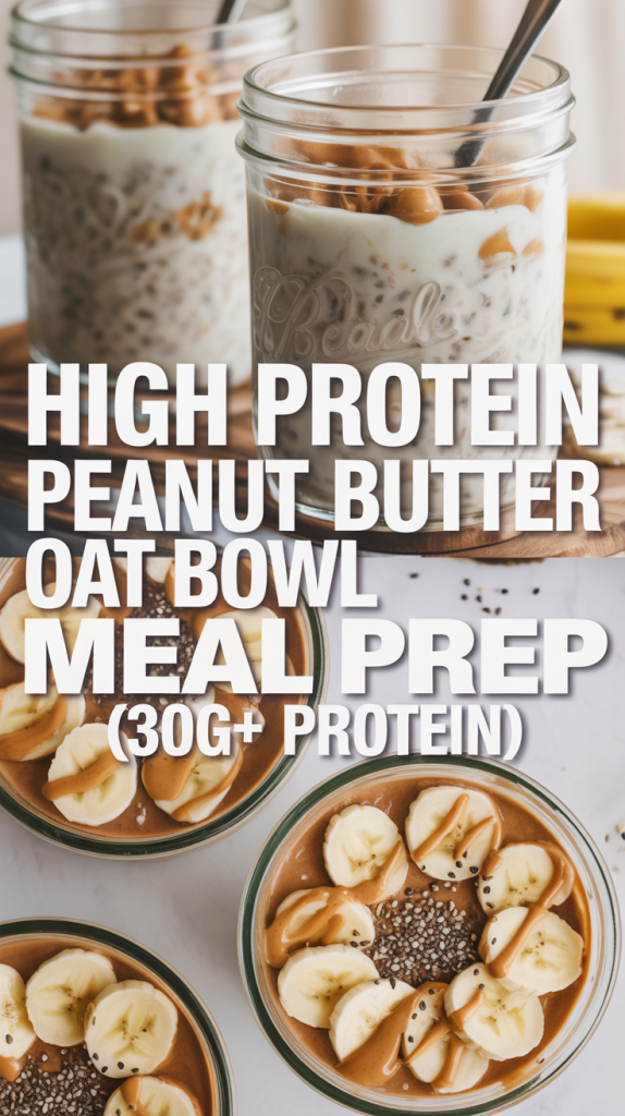 Breakfast Meal Prep High protein breakfast meal prep Bowl High Protein Peanut Butter Oat Bowl Recipe