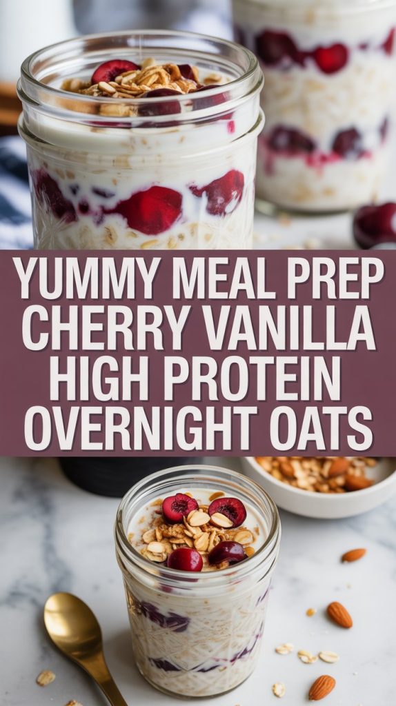 Protein overnight oats 16 Cherry Vanilla High Protein Overnight Oats Recipe