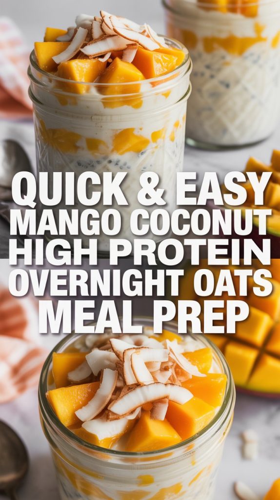 Protein overnight oats 6 Mango Coconut High Protein Overnight Oats Recipe