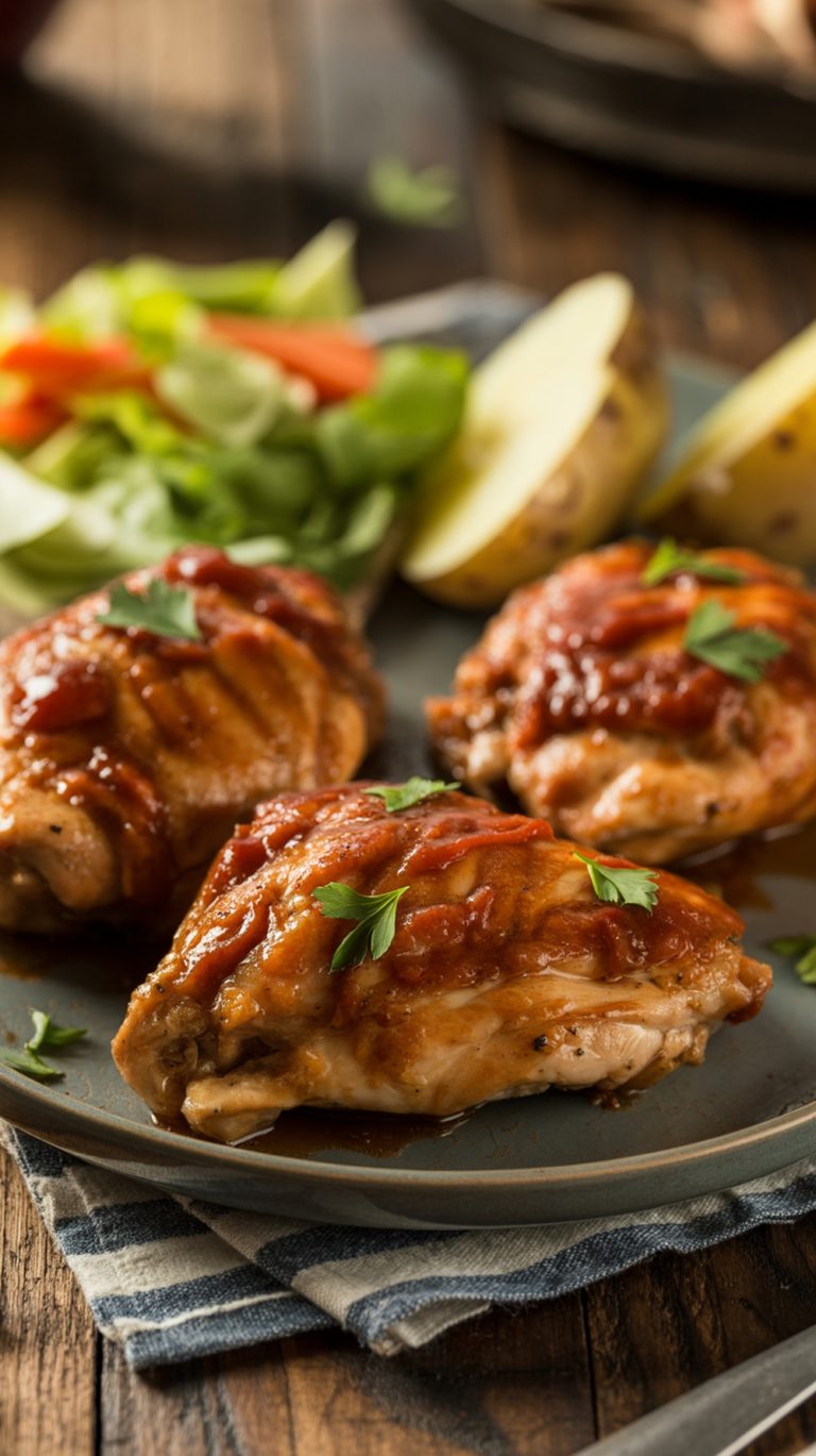 Oven-Baked BBQ Boneless Chicken Thighs