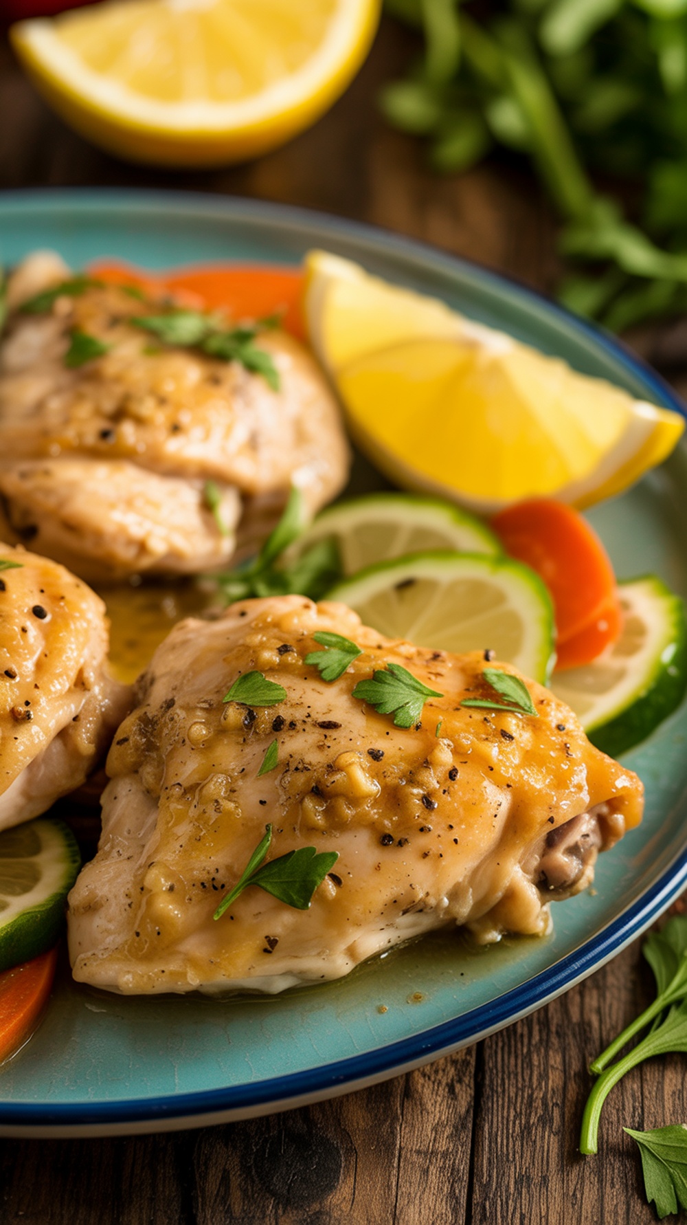 Lemon Pepper Chicken Thighs in the Crockpot